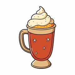 Eggnog Classic Holiday Drink Vector Style