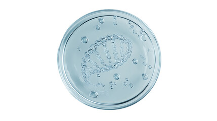 Light Blue Liquid with Bubbles in a Petri Dish, PNG
