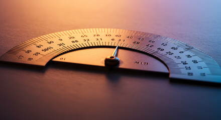 Protractor Close-up for Engineering and Mathematics Concepts