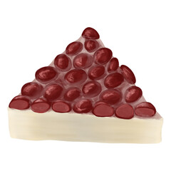 6月の夏越の祓の時に食べる暑気払いの和菓子、ういろうの上に小豆がたっぷり載った水無月のイラスト、白