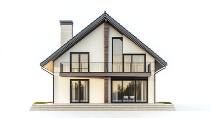 Modern house with large windows and balcony, designed for leasing