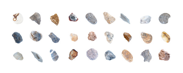 Stones isolated on white background
