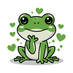 Cute frog vector art illustration