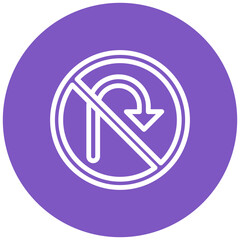 No U Turn Icon