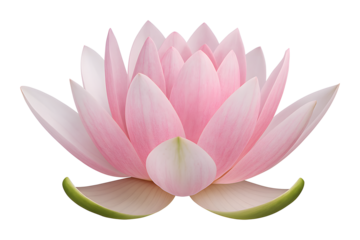 pink waterlily lotus isolated on transparent background, extracted, png file