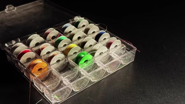 Colored Thin Spools of Tailor Thread