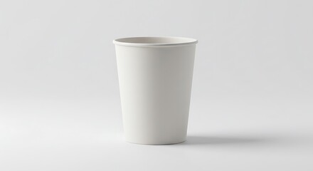 Blank White Paper Cup Mockup on White Background