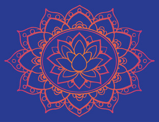 Naklejka premium Abstract floral vector illustration features a seamless mandala pattern with vintage flower and leaf elements for decorative design.