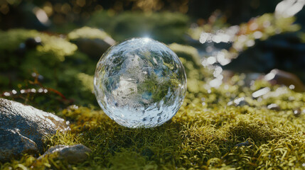 Nature's globe on soft moss