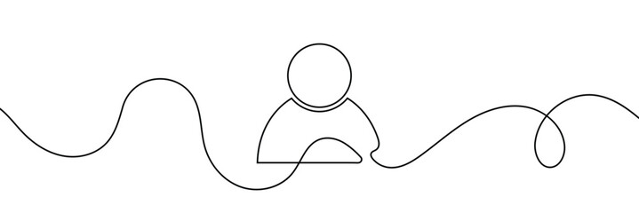 Social collaboration continuous line editable stroke line, continuous one line drawing teamwork icons concept. single line vector illustration, civil society.