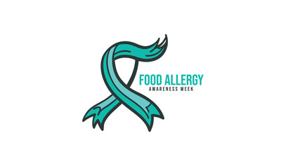 Food allergy awareness week. background, banner, card, poster, template. Vector illustration.