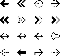 Vector Collection Of Black Directional Arrows In Various Styles And Shapes