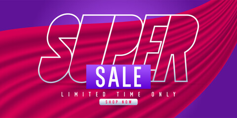 A banner for the sale of goods and services. An advertising poster for the store. Beautiful stylish background in a modern style with simple geometric elements and shapes. A template for placing text.