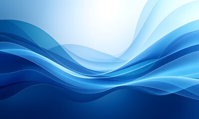 Naklejka premium Blue waves flowing over white background.