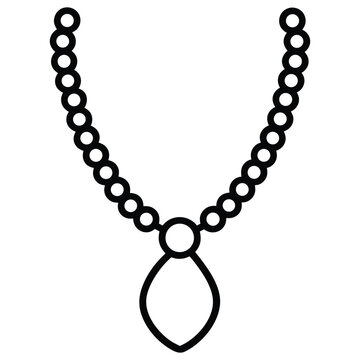 recommend clip art: line art pearl necklace with rounded beads in a minimalist style