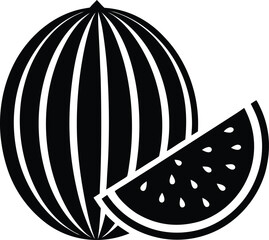 Watermelon Silhouette Vector | Fruit, Summer Snack & Juicy Food Vector