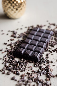 block of dark chocolate