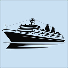 Obraz premium Silhouette of a Cruise Ship, Travel
