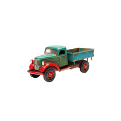Obraz premium Vintage Toy Truck Model with Green and Red Color Scheme