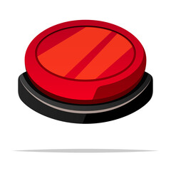 Red push button vector isolated illustration