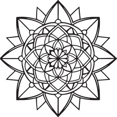 Fototapeta premium Abstract floral vector design features a seamless mandala pattern.