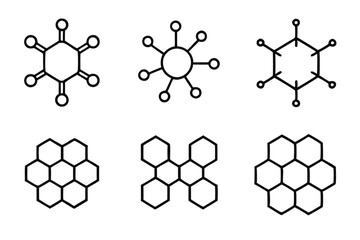 Fototapeta premium molecular structure line art abstract scientific pattern