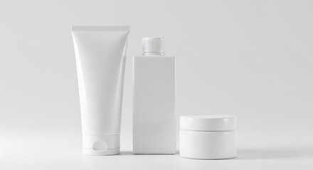 White Cosmetic Product Mockup: Clean and Minimalist Beauty Packaging Design