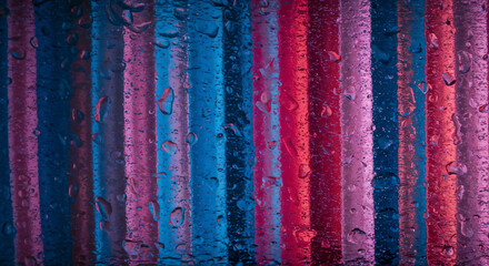 abstract background with ribbed frosted transparent glass and things behind it . Generative AI