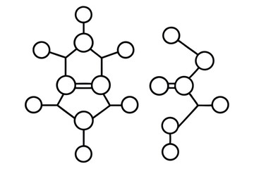 molecular structure line art modern chemistry background