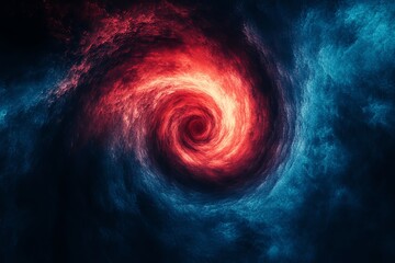 Obraz premium A mesmerizing cosmic swirl of red and blue energy creates a dramatic vortex effect Perfect for science fiction fantasy or abstract art projects