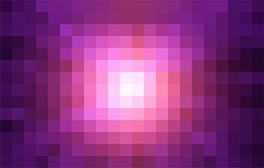 Pixel art of purple sunburst cartoon background. Explosion pixel background. 
