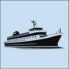 Obraz premium Silhouette of a Ferry, Travel