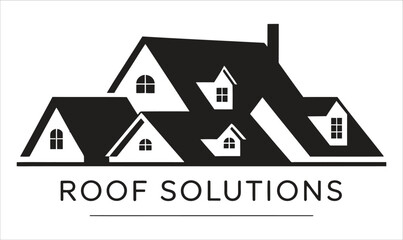 "Roof Solutions Logo | Modern Roofing Company Design Icon"