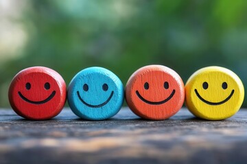 Customer feedback highlights: smiling faces showcasing positive experiences, five-star evaluations from users, engagement metrics derived from online surveys