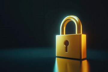 Yellow padlock symbolizing strong password security, representing privacy protection and personal information safety in a digital landscape for data protection visuals and secure access icons
