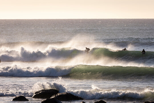 Surfing off the coast of Taranaki, New Zealand