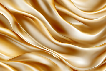 Fototapeta premium Close-Up of Soft, Luxurious Satin Fabric in Golden Hue