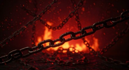 Burning chains abstract image