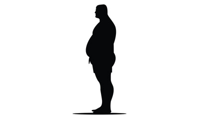 Dad Bod Black Person Silhouette Vector