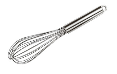  Stainless steel whisk isolated on a transparent background PNG  