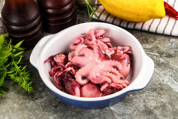 Marinated baby octopus snack appetizer