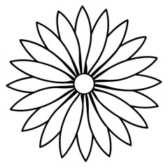 Vector silhouette of a daisy flower with thin 