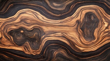 Dark Brown and Black Swirled Wood Texture