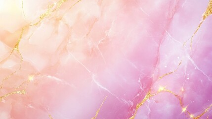Elegant pink and gold marbled abstract background with subtle glow