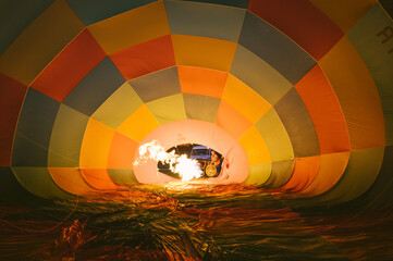 A balloon inflating in the Avon Valley in Western Australia