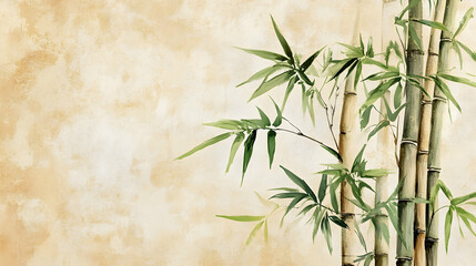 Serene bamboo forest scene, Asian art