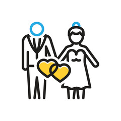 Multi color icon for  wedding