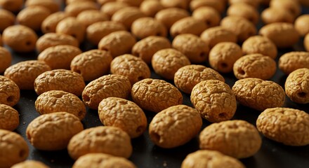 Golden Oval Beads: A Textured, Close-Up Still Life