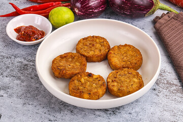 Fried potato crispy golden hash brown