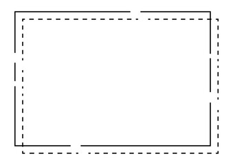 黒の途切れた四角い重なり合うフレーム背景